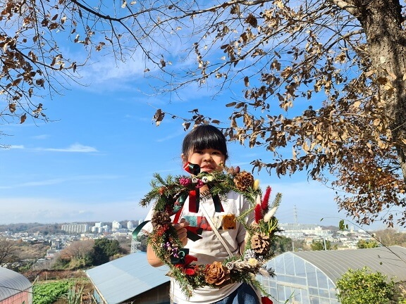 【1】12月14日【2】12月15日「いなぎめぐみの里山　 クリスマスリース作り」